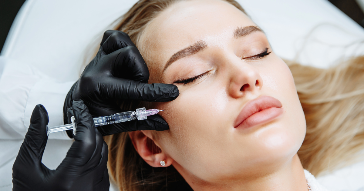 Sculptra injection procedure near eye area for facial rejuvenation in Reno, NV